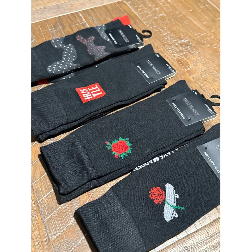 NWT‎ Lot Steve Madden Mens Crew Socks Skateboard 6-12.5 Hustle Camo Black Skater
